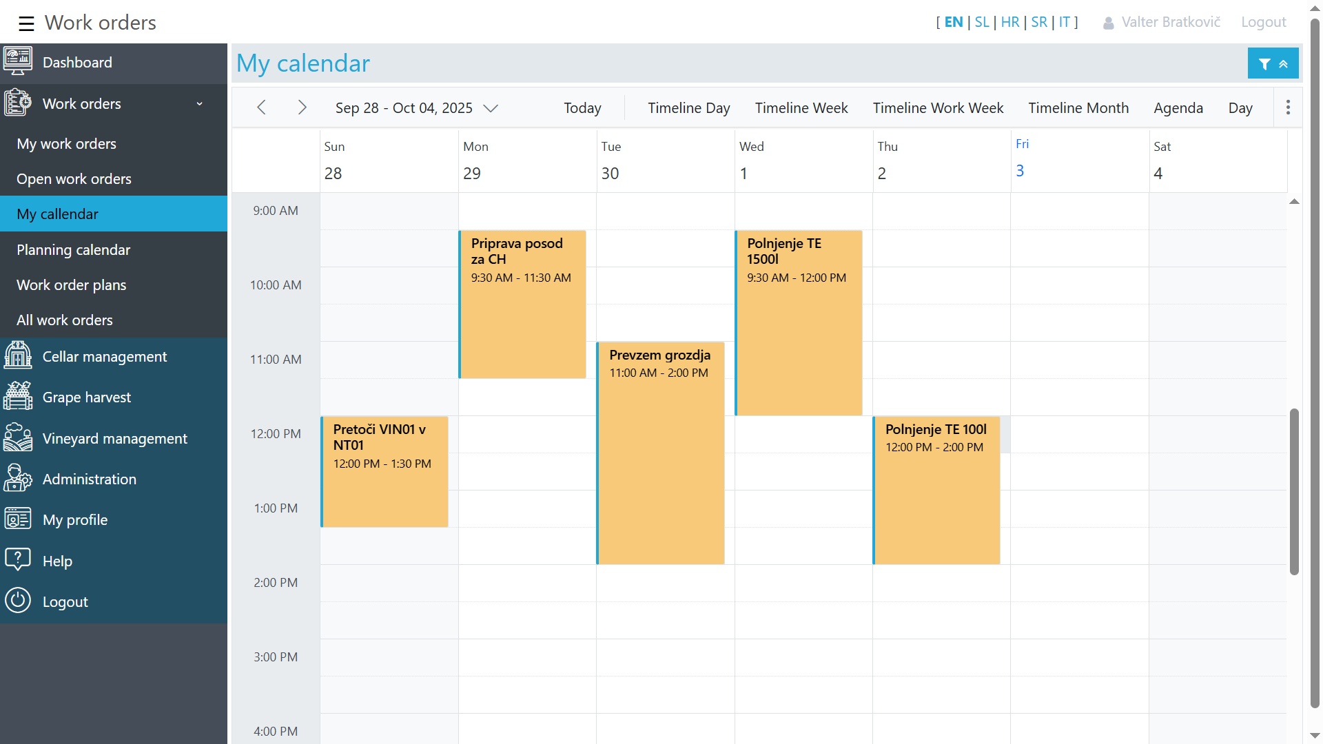 Overview of Work Orders and Activities in Calendar View Overview of Work Orders and Activities in Calendar View
