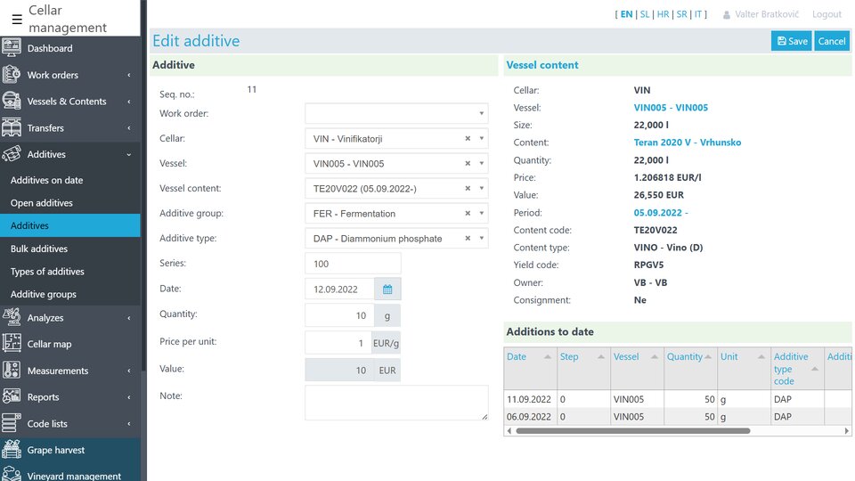 Nov dodatek enološkega sredstva