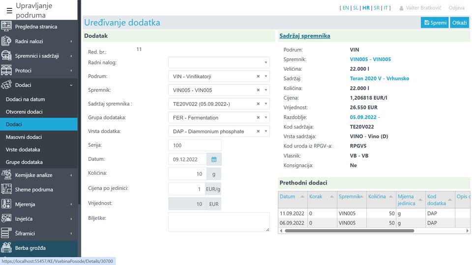 Nov dodatek enološkega sredstva