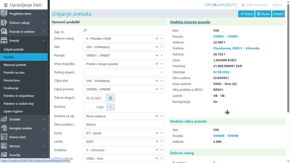 Kreiranje novega pretoka