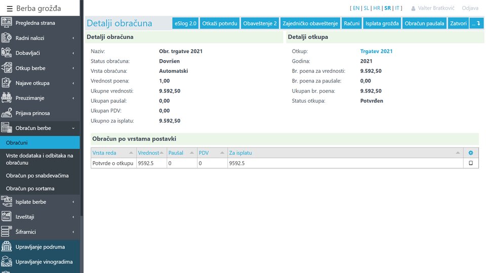 Detalji potvrde o otkupu